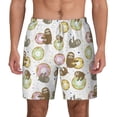 thumbnail image 1 of Lsque Mens Swim Trunks Donut Sloth Pattern - Bathing Suit Compression Liner - Beach Swim Shorts Swimwear - (S-3XL) - Stretch Quick Dry -XX-Large, 1 of 9
