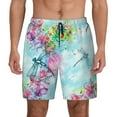 thumbnail image 1 of Lsque Mens Swim Trunks Dragonfly Floral Pattern - Bathing Suit Compression Liner - Beach Swim Shorts Swimwear - (S-3XL) - Stretch Quick Dry -Large, 1 of 9