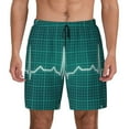 thumbnail image 1 of Lsque Mens Swim Trunks ECG Wave Pattern - Bathing Suit Compression Liner - Beach Swim Shorts Swimwear - (S-3XL) - Stretch Quick Dry -Large, 1 of 9