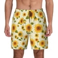thumbnail image 1 of Lsque Mens Swim Trunks European-style Pattern Sunflower Pattern - Bathing Suit Compression Liner - Beach Swim Shorts Swimwear - (S-3XL) - Stretch Quick Dry -XX-Large, 1 of 9
