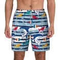 thumbnail image 1 of Lsque Mens Swim Trunks Fish And Shark Pattern - Bathing Suit Compression Liner - Beach Swim Shorts Swimwear - (S-3XL) - Stretch Quick Dry -3X-Large, 1 of 9