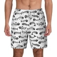 thumbnail image 1 of Lsque Mens Swim Trunks Fish Bones Pattern - Bathing Suit Compression Liner - Beach Swim Shorts Swimwear - (S-3XL) - Stretch Quick Dry -Medium, 1 of 9