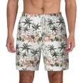 thumbnail image 1 of Lsque Mens Swim Trunks Flamingo Palm Trees Pattern - Bathing Suit Compression Liner - Beach Swim Shorts Swimwear - (S-3XL) - Stretch Quick Dry -Small, 1 of 9