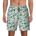 thumbnail image 1 of Lsque Mens Swim Trunks Floral In Teal Pattern - Bathing Suit Compression Liner - Beach Swim Shorts Swimwear - (S-3XL) - Stretch Quick Dry -Small, 1 of 9