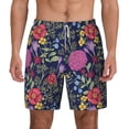 thumbnail image 1 of Lsque Mens Swim Trunks Floral Pattern - Bathing Suit Compression Liner - Beach Swim Shorts Swimwear - (S-3XL) - Stretch Quick Dry -Large, 1 of 9
