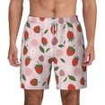 thumbnail image 1 of Lsque Mens Swim Trunks Floral Strawberr Pattern - Bathing Suit Compression Liner - Beach Swim Shorts Swimwear - (S-3XL) - Stretch Quick Dry -Large, 1 of 9