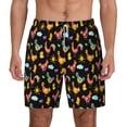thumbnail image 1 of Lsque Mens Swim Trunks Flowe Rooster Pattern - Bathing Suit Compression Liner - Beach Swim Shorts Swimwear - (S-3XL) - Stretch Quick Dry -Medium, 1 of 9