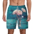 thumbnail image 1 of Lsque Mens Swim Trunks Flowers in Glass Vase Pattern - Bathing Suit Compression Liner - Beach Swim Shorts Swimwear - (S-3XL) - Stretch Quick Dry -X-Large, 1 of 9