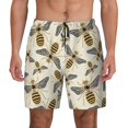 thumbnail image 1 of Lsque Mens Swim Trunks Flying Bees1 Pattern - Bathing Suit Compression Liner - Beach Swim Shorts Swimwear - (S-3XL) - Stretch Quick Dry -Small, 1 of 9