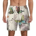 thumbnail image 1 of Lsque Mens Swim Trunks Flying Butterflies-1 Pattern - Bathing Suit Compression Liner - Beach Swim Shorts Swimwear - (S-3XL) - Stretch Quick Dry -Large, 1 of 9