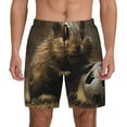 thumbnail image 1 of Lsque Mens Swim Trunks Football Loving Hamster Pattern - Bathing Suit Compression Liner - Beach Swim Shorts Swimwear - (S-3XL) - Stretch Quick Dry -XX-Large, 1 of 9