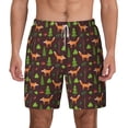 thumbnail image 1 of Lsque Mens Swim Trunks Fox In Forest Pattern - Bathing Suit Compression Liner - Beach Swim Shorts Swimwear - (S-3XL) - Stretch Quick Dry -XX-Large, 1 of 9