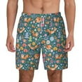 thumbnail image 1 of Lsque Mens Swim Trunks Foxes and Birds in Forest Pattern - Bathing Suit Compression Liner - Beach Swim Shorts Swimwear - (S-3XL) - Stretch Quick Dry -X-Large, 1 of 9
