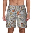 thumbnail image 1 of Lsque Mens Swim Trunks Funny Chicken Pattern - Bathing Suit Compression Liner - Beach Swim Shorts Swimwear - (S-3XL) - Stretch Quick Dry -3X-Large, 1 of 9