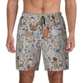 thumbnail image 1 of Lsque Mens Swim Trunks Funny Chicken Pattern - Bathing Suit Compression Liner - Beach Swim Shorts Swimwear - (S-3XL) - Stretch Quick Dry -Large, 1 of 9