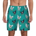 thumbnail image 1 of Lsque Mens Swim Trunks Funny Chicken Pattern - Bathing Suit Compression Liner - Beach Swim Shorts Swimwear - (S-3XL) - Stretch Quick Dry -Large, 1 of 9