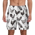 thumbnail image 1 of Lsque Mens Swim Trunks Funny Chicken Pattern - Bathing Suit Compression Liner - Beach Swim Shorts Swimwear - (S-3XL) - Stretch Quick Dry -Small, 1 of 9