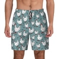thumbnail image 1 of Lsque Mens Swim Trunks Funny Chicken Pattern - Bathing Suit Compression Liner - Beach Swim Shorts Swimwear - (S-3XL) - Stretch Quick Dry -X-Large, 1 of 9