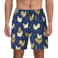 thumbnail image 1 of Lsque Mens Swim Trunks Funny Chicken Pattern - Bathing Suit Compression Liner - Beach Swim Shorts Swimwear - (S-3XL) - Stretch Quick Dry -X-Large, 1 of 9