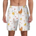 thumbnail image 1 of Lsque Mens Swim Trunks Funny Chicken Pattern - Bathing Suit Compression Liner - Beach Swim Shorts Swimwear - (S-3XL) - Stretch Quick Dry -XX-Large, 1 of 9