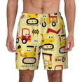 thumbnail image 1 of Lsque Mens Swim Trunks Funny Construction Vehicles Pattern - Bathing Suit Compression Liner - Beach Swim Shorts Swimwear - (S-3XL) - Stretch Quick Dry -Large, 1 of 9