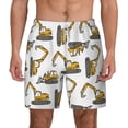 thumbnail image 1 of Lsque Mens Swim Trunks Funny Excavator Pattern - Bathing Suit Compression Liner - Beach Swim Shorts Swimwear - (S-3XL) - Stretch Quick Dry -Large, 1 of 9