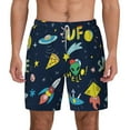 thumbnail image 1 of Lsque Mens Swim Trunks Funny Spaceships Pattern - Bathing Suit Compression Liner - Beach Swim Shorts Swimwear - (S-3XL) - Stretch Quick Dry -X-Large, 1 of 9
