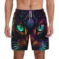 thumbnail image 1 of Lsque Mens Swim Trunks Futuristic Cat Warrior Pattern - Bathing Suit Compression Liner - Beach Swim Shorts Swimwear - (S-3XL) - Stretch Quick Dry -X-Large, 1 of 9
