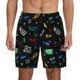 thumbnail image 1 of Lsque Mens Swim Trunks Gamepads Pattern - Bathing Suit Compression Liner - Beach Swim Shorts Swimwear - (S-3XL) - Stretch Quick Dry -X-Large, 1 of 9