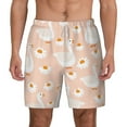 thumbnail image 1 of Lsque Mens Swim Trunks Geese and Flower Pattern - Bathing Suit Compression Liner - Beach Swim Shorts Swimwear - (S-3XL) - Stretch Quick Dry -Small, 1 of 9