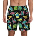 thumbnail image 1 of Lsque Mens Swim Trunks Geometric Dinosaur Pattern - Bathing Suit Compression Liner - Beach Swim Shorts Swimwear - (S-3XL) - Stretch Quick Dry -Medium, 1 of 9