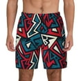 thumbnail image 1 of Lsque Mens Swim Trunks Geometric Elements Pattern - Bathing Suit Compression Liner - Beach Swim Shorts Swimwear - (S-3XL) - Stretch Quick Dry -XX-Large, 1 of 9