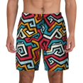 thumbnail image 1 of Lsque Mens Swim Trunks Geometry Pattern - Bathing Suit Compression Liner - Beach Swim Shorts Swimwear - (S-3XL) - Stretch Quick Dry -Medium, 1 of 9