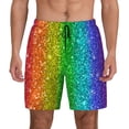 thumbnail image 1 of Lsque Mens Swim Trunks Glitter Rainbow Pattern - Bathing Suit Compression Liner - Beach Swim Shorts Swimwear - (S-3XL) - Stretch Quick Dry -XX-Large, 1 of 9