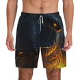 thumbnail image 1 of Lsque Mens Swim Trunks Glowing Snake Dark Forest Pattern - Bathing Suit Compression Liner - Beach Swim Shorts Swimwear - (S-3XL) - Stretch Quick Dry -Small, 1 of 9