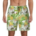 thumbnail image 1 of Lsque Mens Swim Trunks Gnome and Pineapple Pattern - Bathing Suit Compression Liner - Beach Swim Shorts Swimwear - (S-3XL) - Stretch Quick Dry -3X-Large, 1 of 9