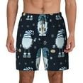 thumbnail image 1 of Lsque Mens Swim Trunks Gnome and Snowflakes Pattern - Bathing Suit Compression Liner - Beach Swim Shorts Swimwear - (S-3XL) - Stretch Quick Dry -3X-Large, 1 of 9