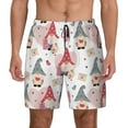 thumbnail image 1 of Lsque Mens Swim Trunks Gnome With Love Letter Pattern - Bathing Suit Compression Liner - Beach Swim Shorts Swimwear - (S-3XL) - Stretch Quick Dry -Large, 1 of 9