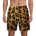 thumbnail image 1 of Lsque Mens Swim Trunks Golden Leopard Glitter Pattern - Bathing Suit Compression Liner - Beach Swim Shorts Swimwear - (S-3XL) - Stretch Quick Dry -3X-Large, 1 of 9