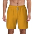 thumbnail image 1 of Lsque Mens Swim Trunks Goldenrod Pattern - Bathing Suit Compression Liner - Beach Swim Shorts Swimwear - (S-3XL) - Stretch Quick Dry -Small, 1 of 9