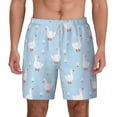 thumbnail image 1 of Lsque Mens Swim Trunks Goose White Flowers Pattern - Bathing Suit Compression Liner - Beach Swim Shorts Swimwear - (S-3XL) - Stretch Quick Dry -3X-Large, 1 of 9