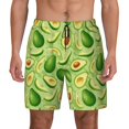 thumbnail image 1 of Lsque Mens Swim Trunks Green Avocado Pattern - Bathing Suit Compression Liner - Beach Swim Shorts Swimwear - (S-3XL) - Stretch Quick Dry -Small, 1 of 9