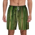 thumbnail image 1 of Lsque Mens Swim Trunks Green Bamboo Fence1 Pattern - Bathing Suit Compression Liner - Beach Swim Shorts Swimwear - (S-3XL) - Stretch Quick Dry -Small, 1 of 9