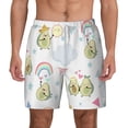 thumbnail image 1 of Lsque Mens Swim Trunks Green Blue Avocado Pattern - Bathing Suit Compression Liner - Beach Swim Shorts Swimwear - (S-3XL) - Stretch Quick Dry -Medium, 1 of 9
