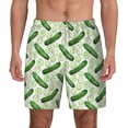 thumbnail image 1 of Lsque Mens Swim Trunks Green Cucumber1 Pattern - Bathing Suit Compression Liner - Beach Swim Shorts Swimwear - (S-3XL) - Stretch Quick Dry -XX-Large, 1 of 9