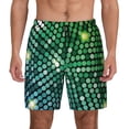 thumbnail image 1 of Lsque Mens Swim Trunks Green Disco Lights Pattern - Bathing Suit Compression Liner - Beach Swim Shorts Swimwear - (S-3XL) - Stretch Quick Dry -3X-Large, 1 of 9