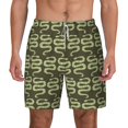 thumbnail image 1 of Lsque Mens Swim Trunks Green Snake Pattern - Bathing Suit Compression Liner - Beach Swim Shorts Swimwear - (S-3XL) - Stretch Quick Dry -3X-Large, 1 of 9