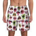 thumbnail image 1 of Lsque Mens Swim Trunks Halloween Mouth Pattern - Bathing Suit Compression Liner - Beach Swim Shorts Swimwear - (S-3XL) - Stretch Quick Dry -Medium, 1 of 9