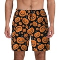thumbnail image 1 of Lsque Mens Swim Trunks Halloween Pumpkins Pattern - Bathing Suit Compression Liner - Beach Swim Shorts Swimwear - (S-3XL) - Stretch Quick Dry -Large, 1 of 9