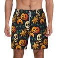 thumbnail image 1 of Lsque Mens Swim Trunks Halloween Skull Pattern - Bathing Suit Compression Liner - Beach Swim Shorts Swimwear - (S-3XL) - Stretch Quick Dry -Large, 1 of 9